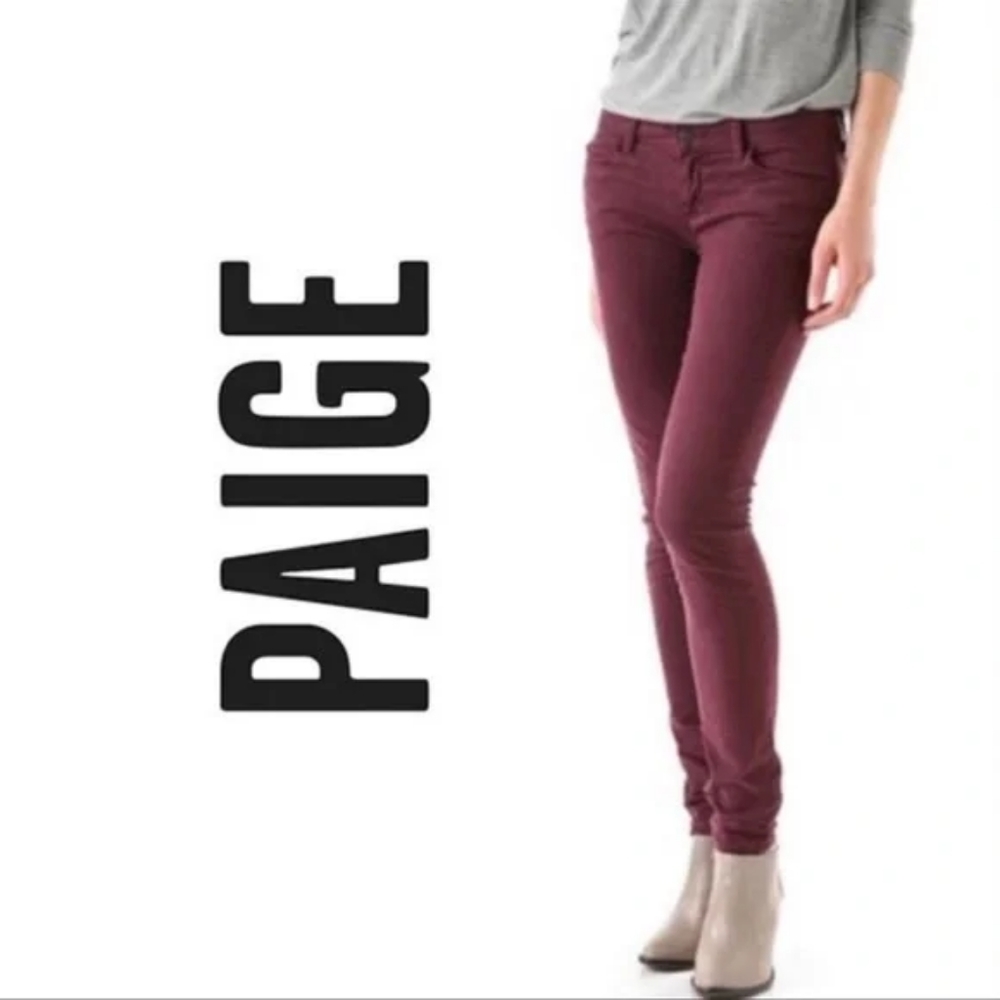 PAIGE Peg Skinny Burgundy Jeans